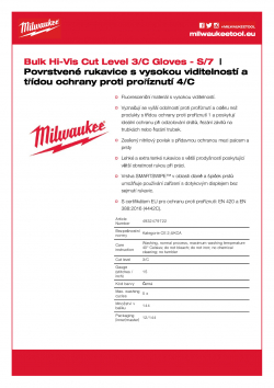 MILWAUKEE Hi-Vis Cut Level 3 Gloves  4932479722 A4 PDF