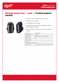 MILWAUKEE Flexible Knee Pad Pružný kolenní chránič - 1 pár 4932478136 A4 PDF