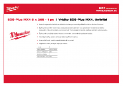 MILWAUKEE SDS-Plus MX4 - 4 Cut SDS-Plus MX4 5 × 265 - 1 kus 4932478466 A4 PDF