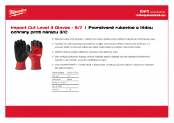 MILWAUKEE Impact Cut Level 3 Gloves Povrstvené rukavice s třídou ochrany proti nárazu 3/C- S/7 -1 ks 4932479724 A4 PDF