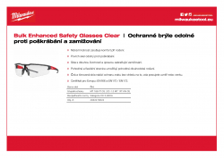 MILWAUKEE Enhanced Safety Glasses Bezpečnostní brýle čiré - velké balení 4932479024 A4 PDF