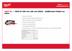 MILWAUKEE WCE 30 1500 W 125 mm (30 mm DOC) – drážkovací frézka na zdivo 4933383860 A4 PDF