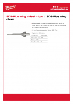 MILWAUKEE SDS-Plus wing chisel SDS-Plus křídlový sekáč 4932479900 A4 PDF