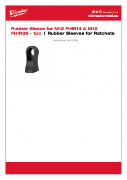 MILWAUKEE Rubber Sleeves for Ratchets  4932479099 A4 PDF