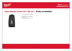MILWAUKEE Lawn Mower Cover Kryt sekačky na trávu 21″/ 53 cm 4932479821 A4 PDF