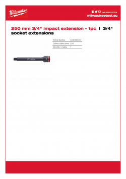 MILWAUKEE 3/4" socket extensions  4932480404 A4 PDF