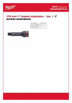 MILWAUKEE 1" socket extensions  4932480440 A4 PDF
