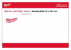 MILWAUKEE Sanding Belts 75 x 457 mm  4932480550 A4 PDF