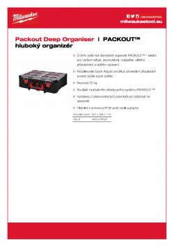 MILWAUKEE Packout Deep Organiser PACKOUT™ hluboký organizér 4932478625 A4 PDF
