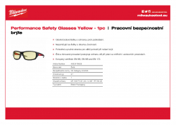 MILWAUKEE Performance Safety Glasses Pracovní bezpečnostní brýle - žluté 4932478928 A4 PDF