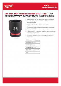 MILWAUKEE 1/2" impact sockets - std II  4932480319 A4 PDF