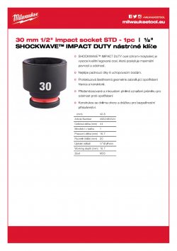 MILWAUKEE 1/2" impact sockets - std II  4932480324 A4 PDF