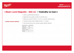 MILWAUKEE I-Beam Level Magnetická vodováha ve tvaru I - 200 cm 4932478567 A4 PDF