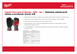 MILWAUKEE Impact Cut Level 5 Gloves Rukavice odolné proti nárazu a proříznutí, úroveň 5/E - 8/M - 1 ks 4932479570 A4 PDF