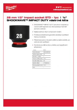 MILWAUKEE 1/2" impact sockets - std II  4932480322 A4 PDF