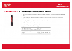 MILWAUKEE L4 FMLED USB nabíjecí 800 l pevná svítilna 4933479770 A4 PDF