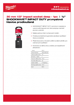 MILWAUKEE 1/2" impact sockets - deep II  4932480348 A4 PDF