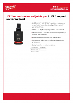 MILWAUKEE 1/2" impact universal joint  4932480357 A4 PDF