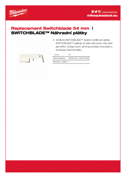 MILWAUKEE Switchblade replacement blades  4932479549 A4 PDF