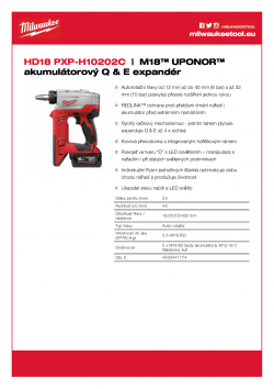 MILWAUKEE HD18 PXP M18™ Heavy Duty Q & E expandér 4933441774 A4 PDF