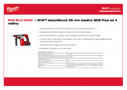 MILWAUKEE M18 BLH M18™ bezuhlíkové 26 mm kladivo SDS-Plus se 4 režimy 4933478894 A4 PDF
