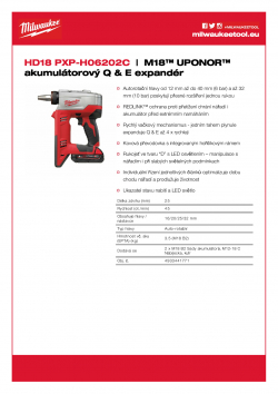 MILWAUKEE HD18 PXP M18™ Heavy Duty Q & E expandér 4933441771 A4 PDF