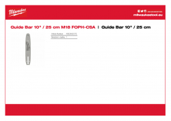 MILWAUKEE Guide Bar 10" / 25 cm Vodící lišta 10˝/ 25 cm 4932480170 A4 PDF