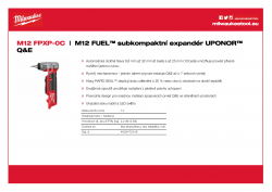 MILWAUKEE M12 FPXP M12 FUEL™ subkompaktní expandér UPONOR® Q&E 4933472018 A4 PDF
