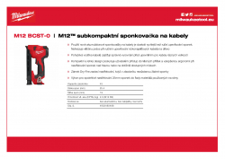 MILWAUKEE M12 BCST M12™ subkompaktní sponkovačka na kabely 4933480488 A4 PDF