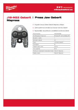 MILWAUKEE Press Jaw Geberit Mapress  4932480888 A4 PDF