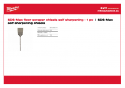 MILWAUKEE SDS-Max self sharpening chisels SDS-Max nástroj na škrábání podlah 4932480474 A4 PDF