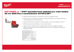 MILWAUKEE M18 FDDEXL M18™ specializované odsávání pro vrtací kladiva 26 mm SDS-Plus s mechanismem AUTOPULSE™ 4933478508 A4 PDF
