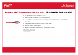 MILWAUKEE Tri-Lobe VDE Screwdrivers Šroubovák Tri-Lobe VDE PZ/ SL1 x80 4932478735 A4 PDF