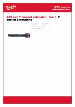 MILWAUKEE 1" socket extensions  4932480441 A4 PDF