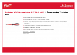 MILWAUKEE Tri-Lobe VDE Screwdrivers Šroubovák Tri-Lobe VDE PZ/ SL2 x100 4932478736 A4 PDF