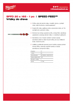 MILWAUKEE Speed Feed Drills  4932479473 A4 PDF