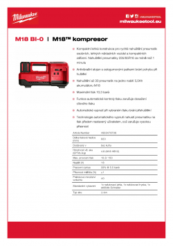 MILWAUKEE M18 BI M18™ kompresor 4933478706 A4 PDF