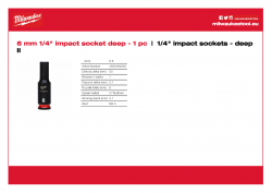 MILWAUKEE 1/4" impact sockets - deep II  4932480255 A4 PDF