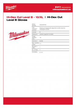 MILWAUKEE Hi-Dex Cut Level B Gloves  4932480494 A4 PDF