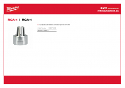 MILWAUKEE RCA-1 Kleština pro horní frézku M18 FTR8 4932479425 A4 PDF