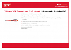 MILWAUKEE Tri-Lobe VDE Screwdrivers Šroubovák Tri-Lobe VDE PH/S L1 x80 4932478733 A4 PDF