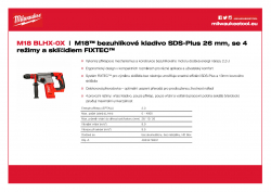 MILWAUKEE M18 BLHX M18™ bezuhlíkové kladivo SDS-Plus 26 mm, se 4 režimy a sklíčidlem FIXTEC™ 4933478891 A4 PDF