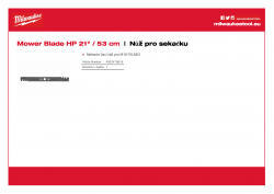 MILWAUKEE Mower Blades Vysoce výkonný žací nůž 21″/ 53 cm 4932479819 A4 PDF