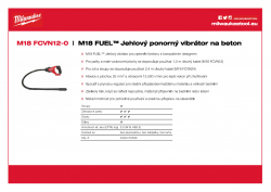 MILWAUKEE M18 FCVN M18 FUEL™ Jehlový ponorný vibrátor na beton s kabelem 1,2 m 4933479596 A4 PDF