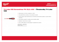 MILWAUKEE Tri-Lobe VDE Screwdrivers Šroubovák Tri-Lobe VDE PH/ SL2 x100 4932478734 A4 PDF