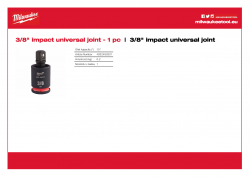 MILWAUKEE 3/8" impact universal joint  4932480301 A4 PDF