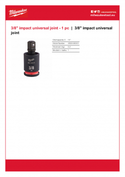 MILWAUKEE 3/8" impact universal joint  4932480301 A4 PDF