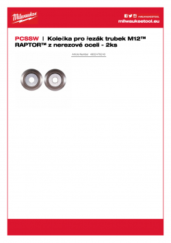 MILWAUKEE PCSSW Kolečka pro řezačku trubek M12™ RAPTOR™ z nerezové oceli - 2ks 4932479243 A4 PDF