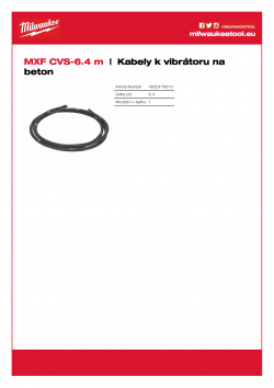 MILWAUKEE MXF CVS Kabel pro vibrátor 6,4 m 4932479613 A4 PDF