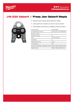MILWAUKEE Press Jaw Geberit Mepla  4932480899 A4 PDF